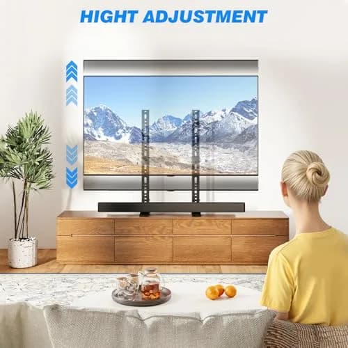 Rfiver Universal TV Stand Mount for 20-75 inch Flat Curved TVs | Supports 110 lbs & VESA 800x600mm thumbnail 3