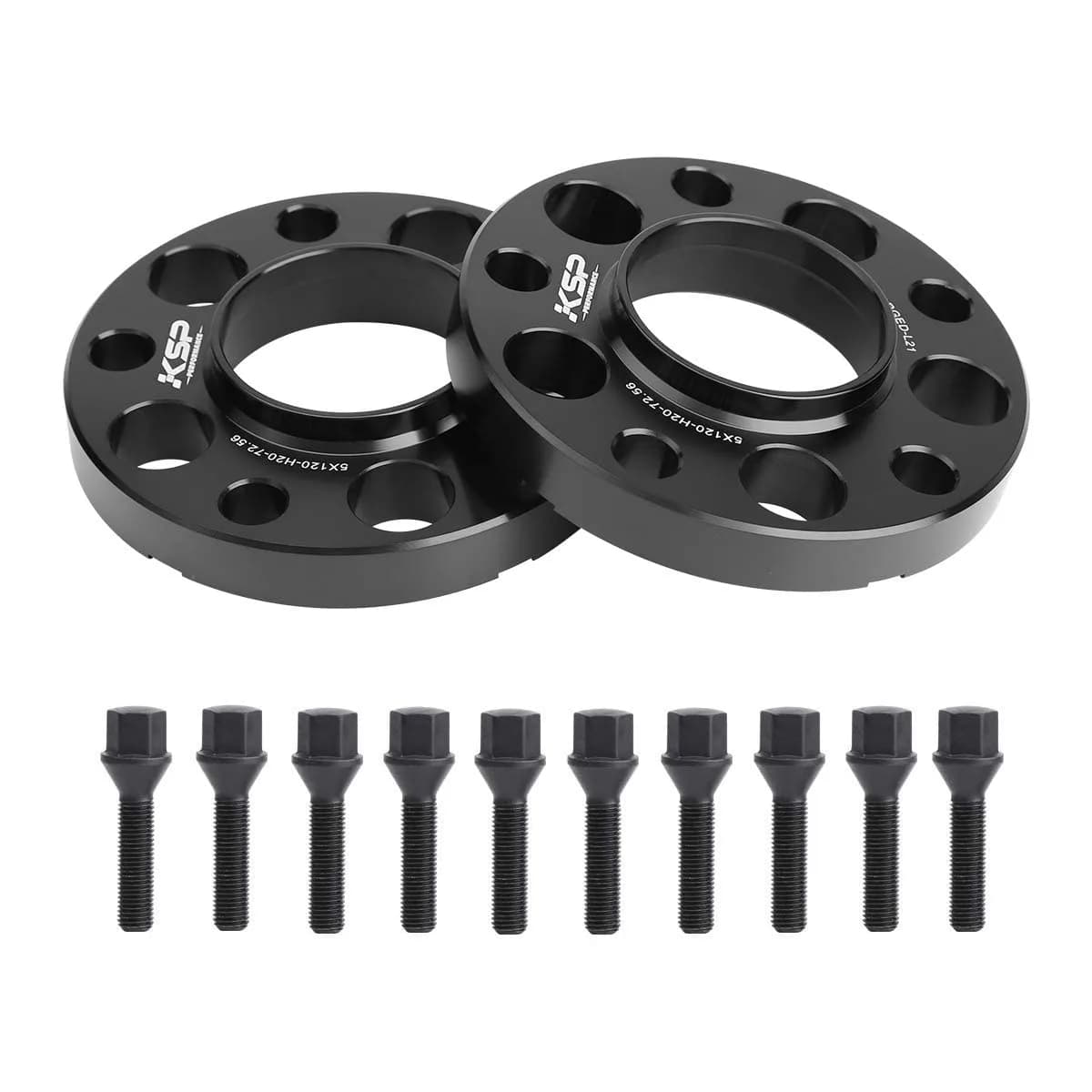 KSP 5X120mm Wheel Spacers 12.7mm Hubcentric Forged Aluminum for BMW 318i 328i 525i 7 Series | Improve Fit & Stance — 20mm + 10pcs Lug Bolts
