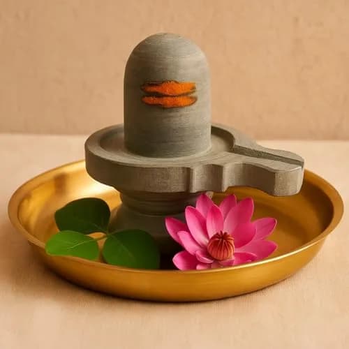 athizay Grey Stone Shivling Idol 6.5 cm (2.56 in) | Handmade in Banaras for Meditation & Puja thumbnail 4