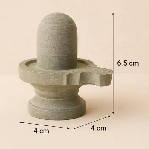 athizay Grey Stone Shivling Idol 6.5 cm (2.56 in) | Handmade in Banaras for Meditation & Puja thumbnail 2