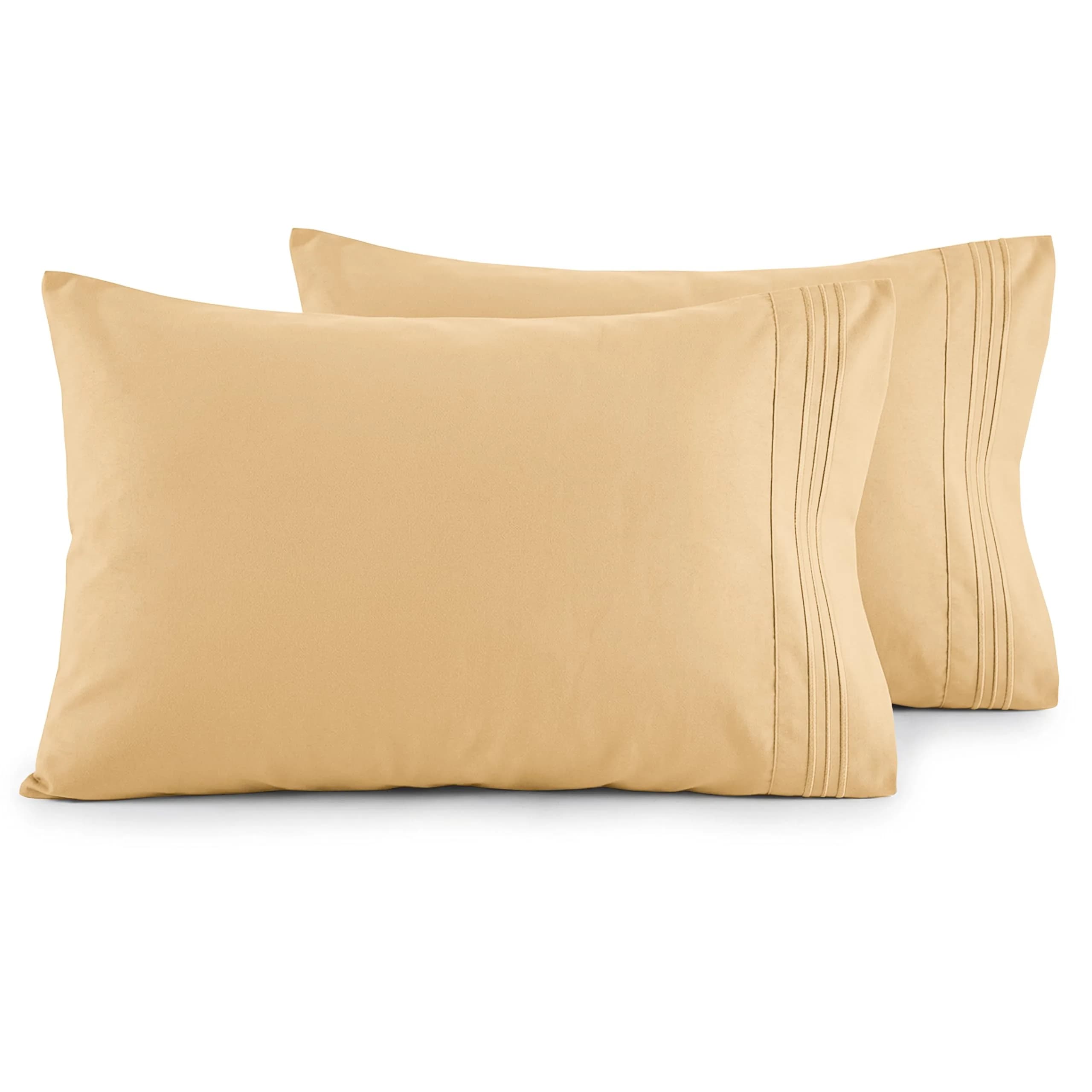 Elegant Comfort Luxury Ultra-Soft King Pillowcase Set | Wrinkle-Resistant Microfiber, 1500 Thread Count, Gold