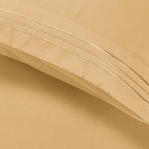 Elegant Comfort Luxury Ultra-Soft King Pillowcase Set | Wrinkle-Resistant Microfiber, 1500 Thread Count, Gold thumbnail 4