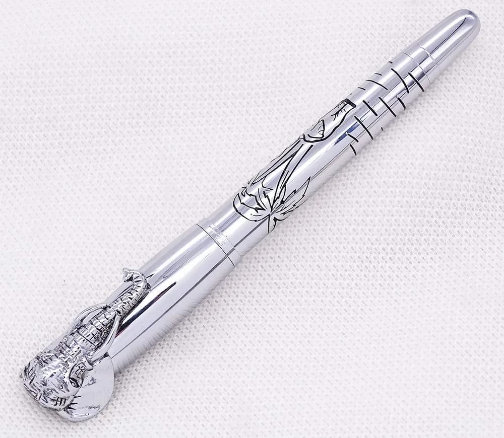 erofa Fuliwen Fountain Pen Medium Nib with Ink Refills Converter, Silver Stainless Steel Body Elephant Pattern Gift Pen 68 g (0.068 kg) | Smooth Writing Instrument - view 6
