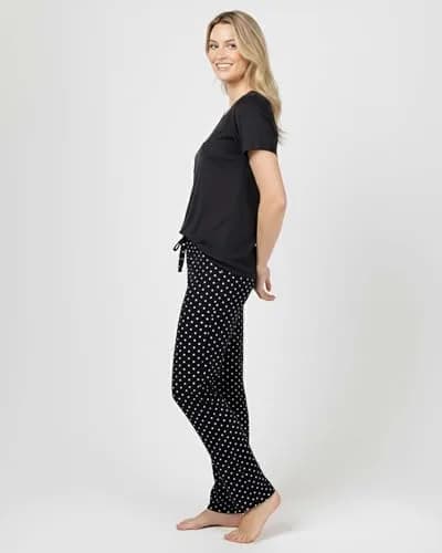 Real Essentials Women's Pajama Sets Short Sleeve Sleepwear 2 Pack | Silky Soft, Comfy & Breathable (en_US) thumbnail 7