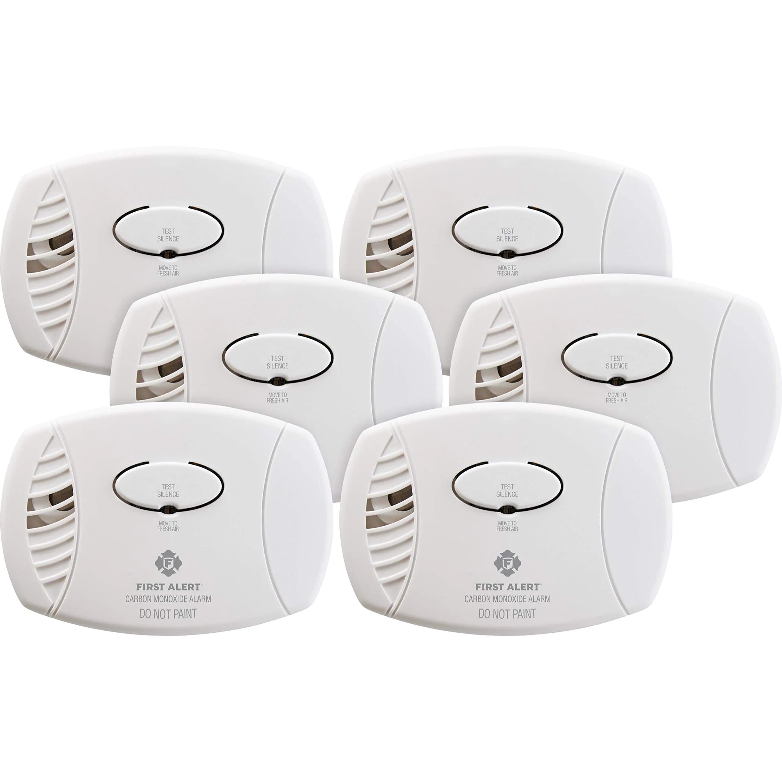 First Alert Battery Carbon Monoxide Alarm CO400 6-Pack | Essential Home Safety — White