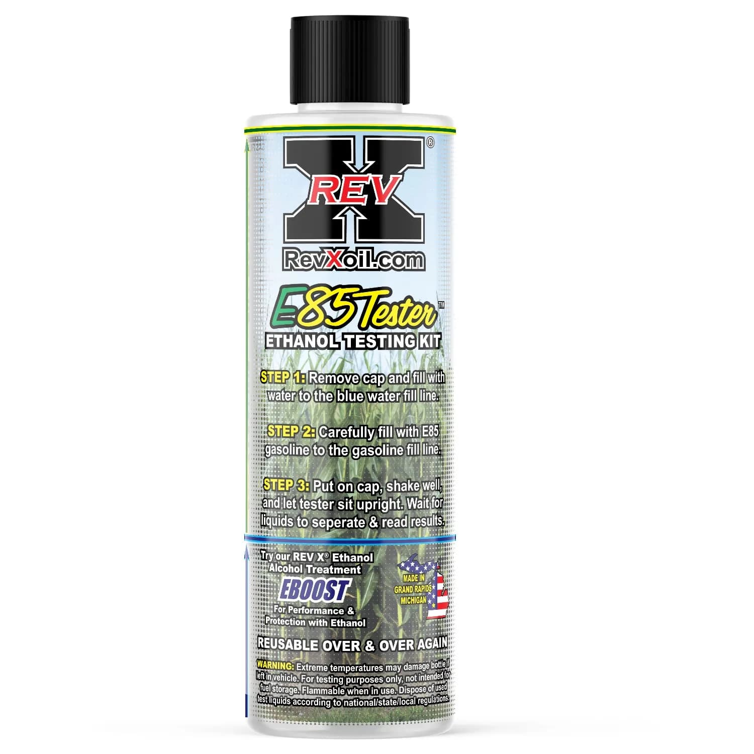 REV-X E85 Testing Kit - Corn Field Edition - Reusable Ethanol Gasoline Test Kit | Ethanol Water Content Measurement - main product image