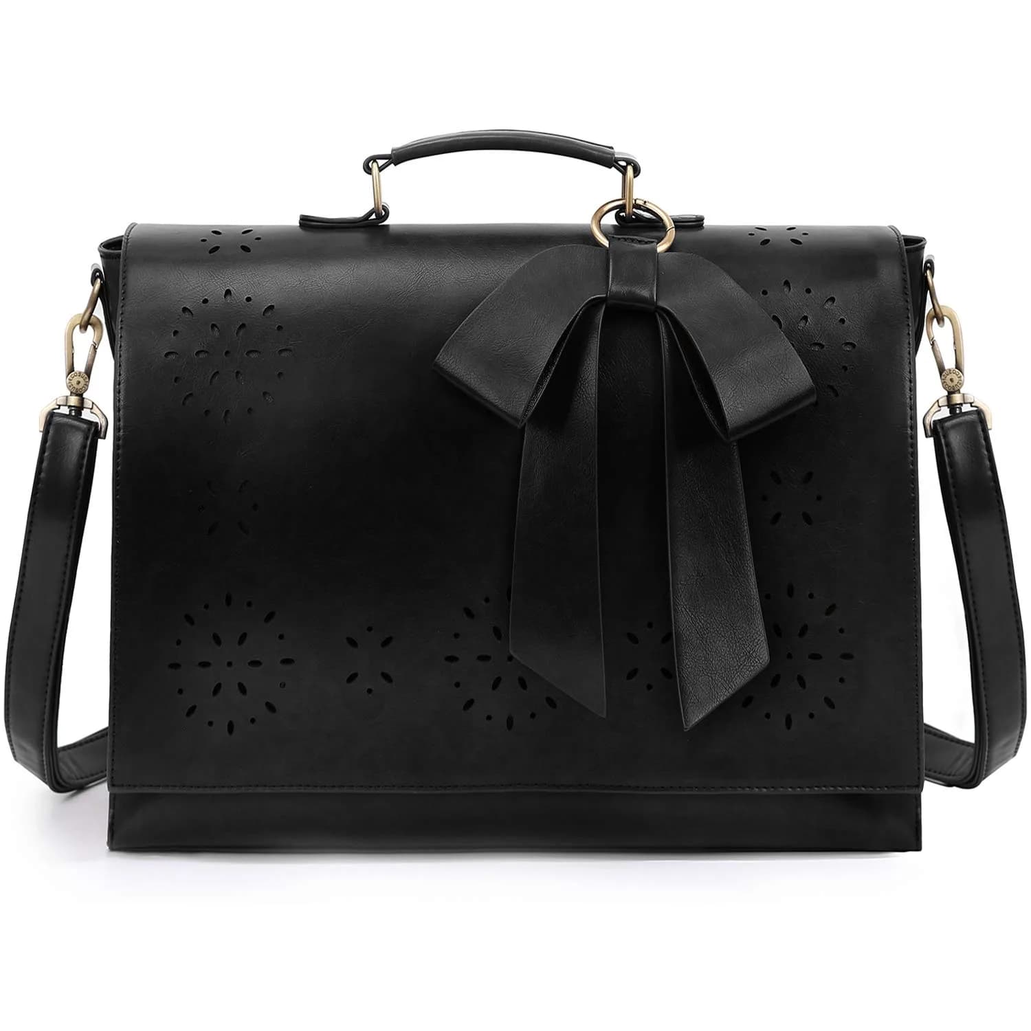 ECOSUSI Briefcase for Women Leather 15.6 inch | Elegant Vintage Business Bag with Laptop Compartment