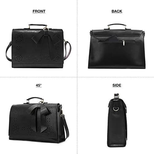 ECOSUSI Briefcase for Women Leather 15.6 inch | Elegant Vintage Business Bag with Laptop Compartment thumbnail 5