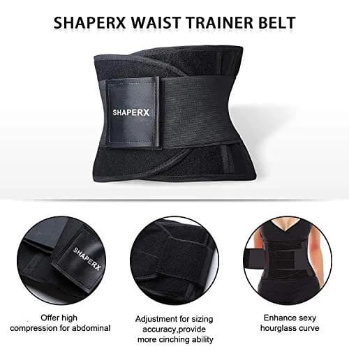 SHAPERX Waist Trainer for Women Tummy Control Waist Cincher Belt | Breathable, Adjustable & Supportive (70-120 chars) thumbnail 4