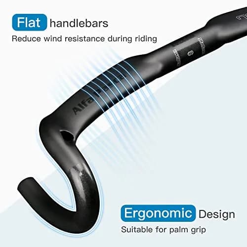 Alfa Pasca Carbon Fiber Road Bike Handlebars 31.8 x 420mm | UD Matte Aero Drop Bars thumbnail 3