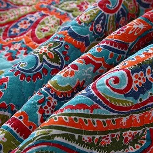 NEWLAKE Quilted Throw Blanket for Bed Couch Sofa, European Gorgeous Floral, 60X78 Inch thumbnail 5