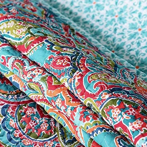 NEWLAKE Quilted Throw Blanket for Bed Couch Sofa, European Gorgeous Floral, 60X78 Inch thumbnail 6