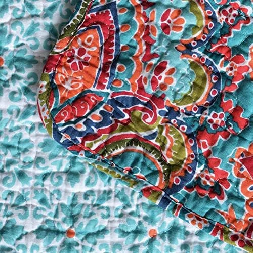 NEWLAKE Quilted Throw Blanket for Bed Couch Sofa, European Gorgeous Floral, 60X78 Inch thumbnail 7