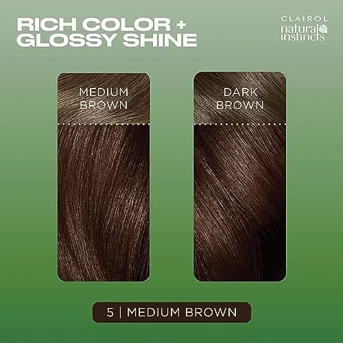 Clairol Natural Instincts Demi-Permanent Hair Dye 5 Medium Brown 172ml (5.85 Fl Oz) | Gentle Zero Ammonia Formula thumbnail 4