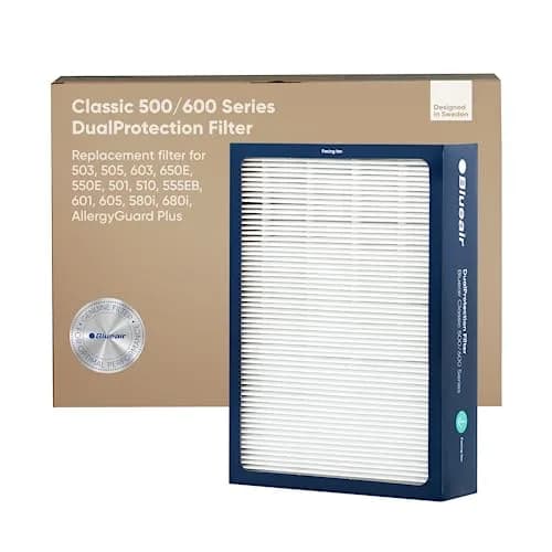 BLUEAIR Classic 500/600 Series Dual Protection Replacement Filter Set (3 Filters) | True HEPA & Activated Carbon for Odor & Pollutant Removal thumbnail 1