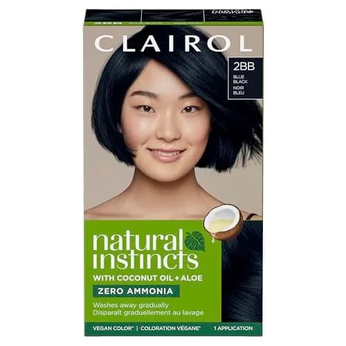 Clairol Natural Instincts Demi-Permanent Hair Dye, 2BB Blue Black, 172ml (5.85 Fl Oz) | Ammonia-Free Vegan Color thumbnail 1