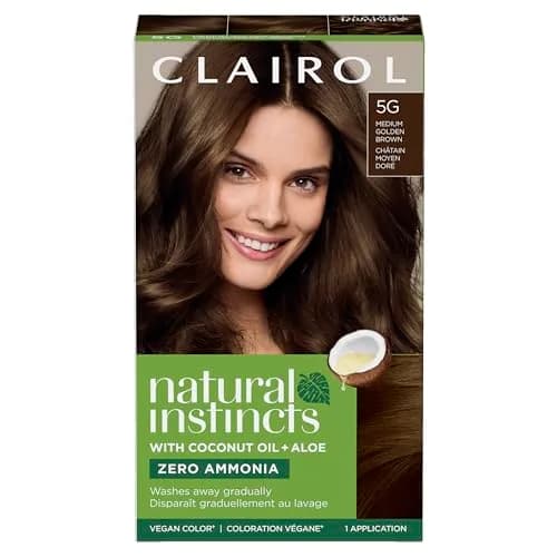 Clairol Natural Instincts Demi-Permanent Hair Dye 5G Medium Golden Brown 163ml (5.5 Fl Oz) | Gentle Ammonia-Free Color with Coconut Oil & Aloe thumbnail 1