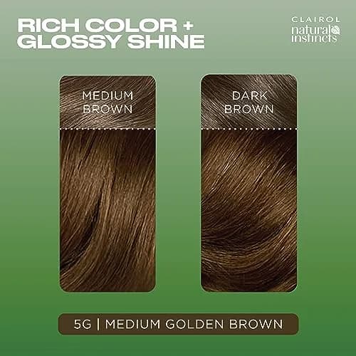 Clairol Natural Instincts Demi-Permanent Hair Dye 5G Medium Golden Brown 163ml (5.5 Fl Oz) | Gentle Ammonia-Free Color with Coconut Oil & Aloe thumbnail 4