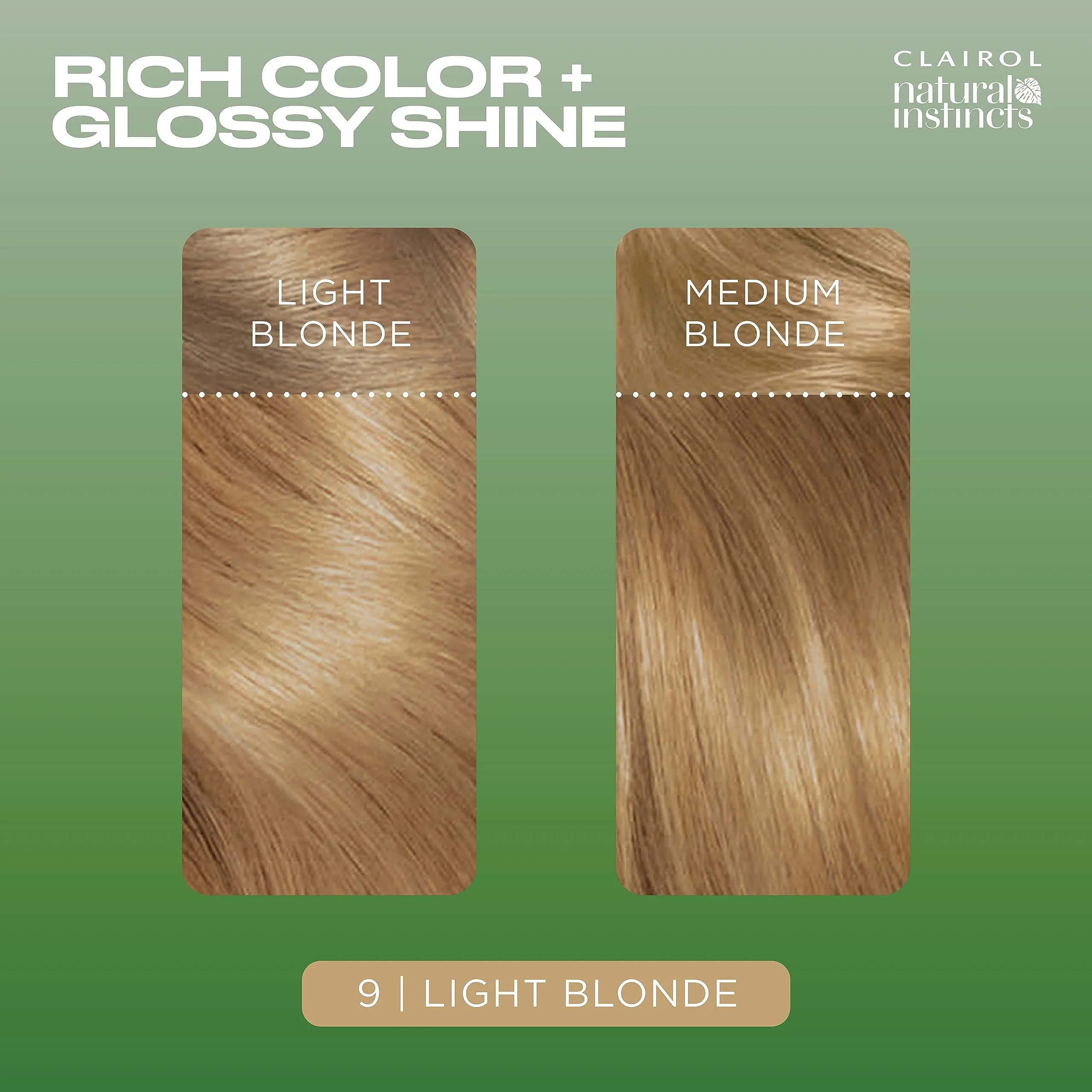 Clairol Natural Instincts Demi-Permanent Hair Dye, 9 Light Blonde, 5.85 Fl Oz (173 ml) | Zero Ammonia, Coconut Oil & Aloe Vera thumbnail 4