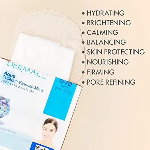 DERMAL 32 Collagen Korean Essence Sheet Mask Variety Pack, A+B Set (32 Count, 28.91ml Total) thumbnail 4