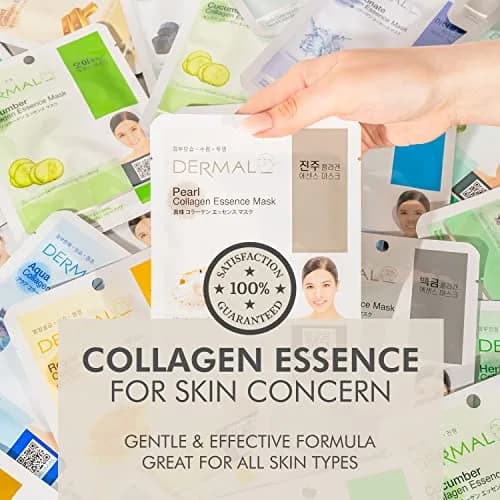 DERMAL 32 Collagen Korean Essence Sheet Mask Variety Pack, A+B Set (32 Count, 28.91ml Total) thumbnail 3