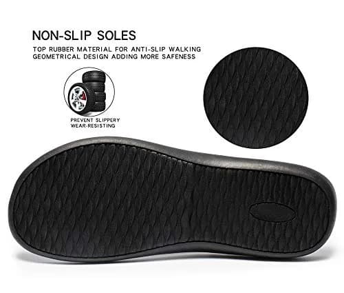 LLSOARSS Plantar Fasciitis Feet sandal with Arch Support | Orthotic Flip Flops for Flat Feet, Heel Pain (10 M US, Black) thumbnail 5