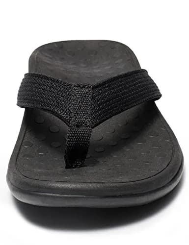 LLSOARSS Plantar Fasciitis Feet sandal with Arch Support | Orthotic Flip Flops for Flat Feet, Heel Pain (10 M US, Black) thumbnail 3