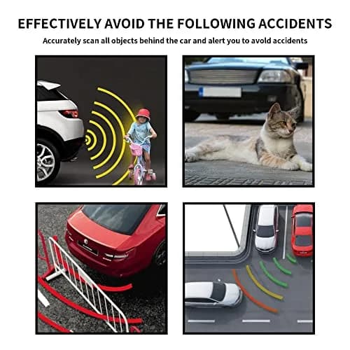 EKYLIN Car Reverse Parking Sensor System with 8 Ultrasonic Sensors, LED Display, Sound Warning, Gray thumbnail 6