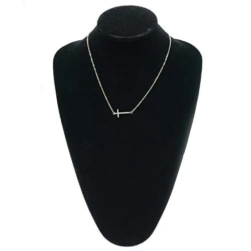 MOMOL Sideways Cross Necklace for Women 18K Gold Plated Christian Necklaces | Dainty Gold Pendant thumbnail 8
