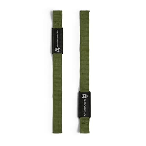 Gymreapers Lifting Wrist Straps Military Green | Padded Neoprene & 18" Cotton for Deadlifts & Weightlifting thumbnail 4