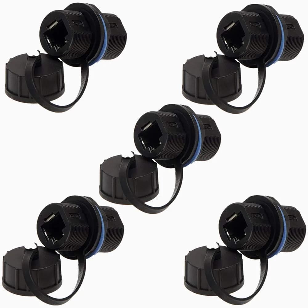 ANMBEST Shielded RJ45 Waterproof CAT6 Ethernet Connector 5PCS | IP67 Rated for Industrial Use - main product image