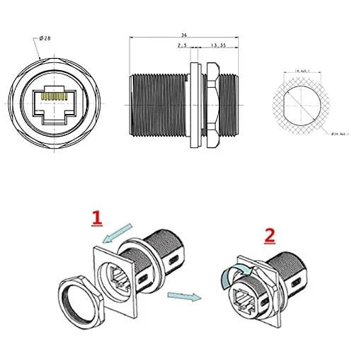 ANMBEST Shielded RJ45 Waterproof CAT6 Ethernet Connector 5PCS | IP67 Rated for Industrial Use thumbnail 8