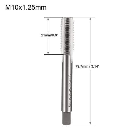uxcell Metric Machine Tap M10 x 1.25mm H2 High Speed Steel Straight Flute (1 pc) thumbnail 2