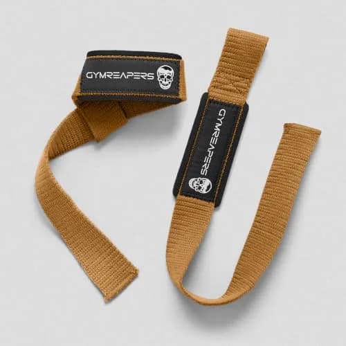 Gymreapers Lifting Wrist Straps with Neoprene Padding & 18" Cotton - Desert Tan | Secure Grip for Deadlifts & Weight Training thumbnail 4