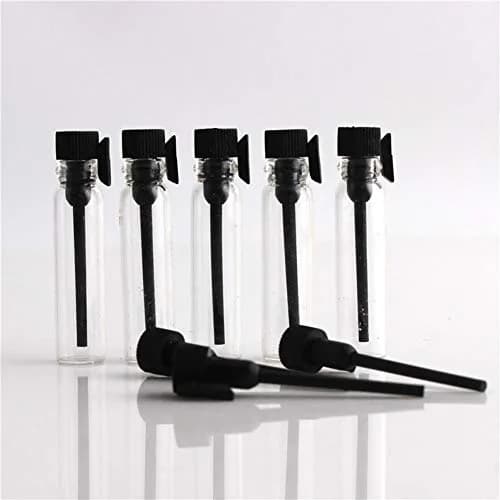 Teensery 100 Pcs 1ml Glass Perfume Sample Bottles with Black Cap | Reusable Aromatherapy Vials thumbnail 2