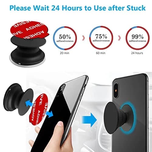 PKYAA Sticky Adhesive Replacement Pads 35mm & 23mm | Strong Hold for Car Mounts & Grips (8-Pack) thumbnail 6