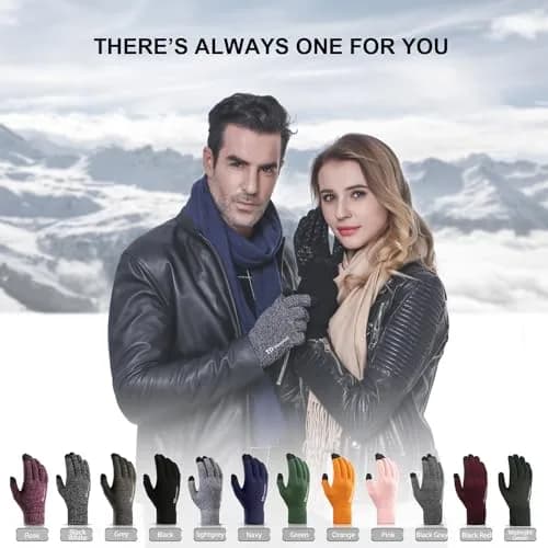 TRENDOUX Winter Gloves for Women, Knit Touch Screen Glove, Rose, Large | Warm & Anti-Slip in Cold Weather thumbnail 5
