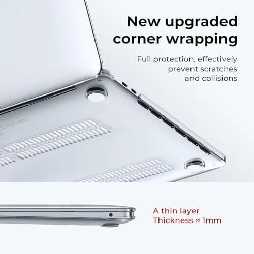 EooCoo Crystal Clear Hard Shell Case for MacBook Air 13-inch M1 (A2337/A2179/A1932) | Protects from Scratches & Dents thumbnail 4