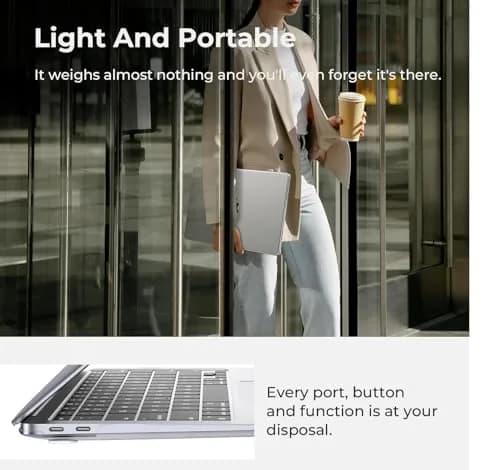 EooCoo Crystal Clear Hard Shell Case for MacBook Air 13-inch M1 (A2337/A2179/A1932) | Protects from Scratches & Dents thumbnail 7