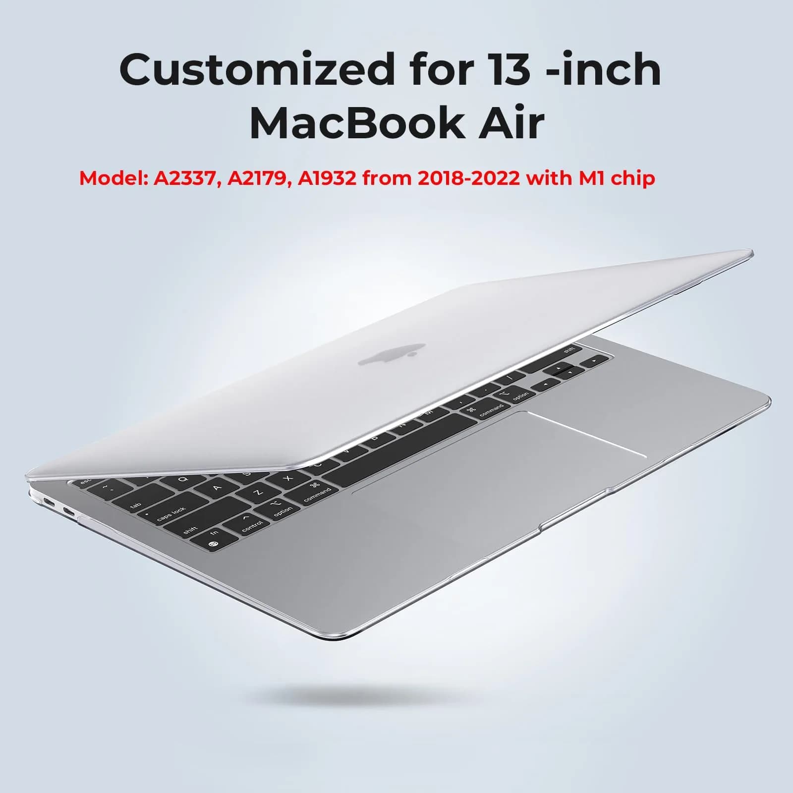 EooCoo Crystal Clear Hard Shell Case for MacBook Air 13-inch M1 (A2337/A2179/A1932) | Protects from Scratches & Dents - view 8