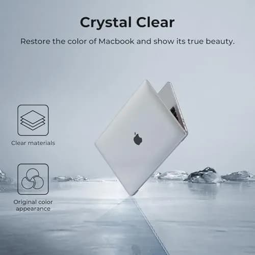 EooCoo Crystal Clear Hard Shell Case for MacBook Air 13-inch M1 (A2337/A2179/A1932) | Protects from Scratches & Dents thumbnail 2