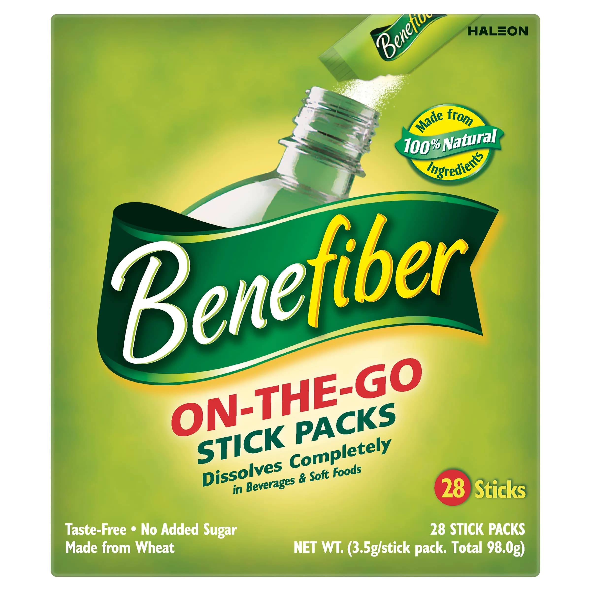 Benefiber Natural Fibre Supplement On-The-Go Stick Packs, 28 Count | Digestive Health Prebiotic Fiber - view 2