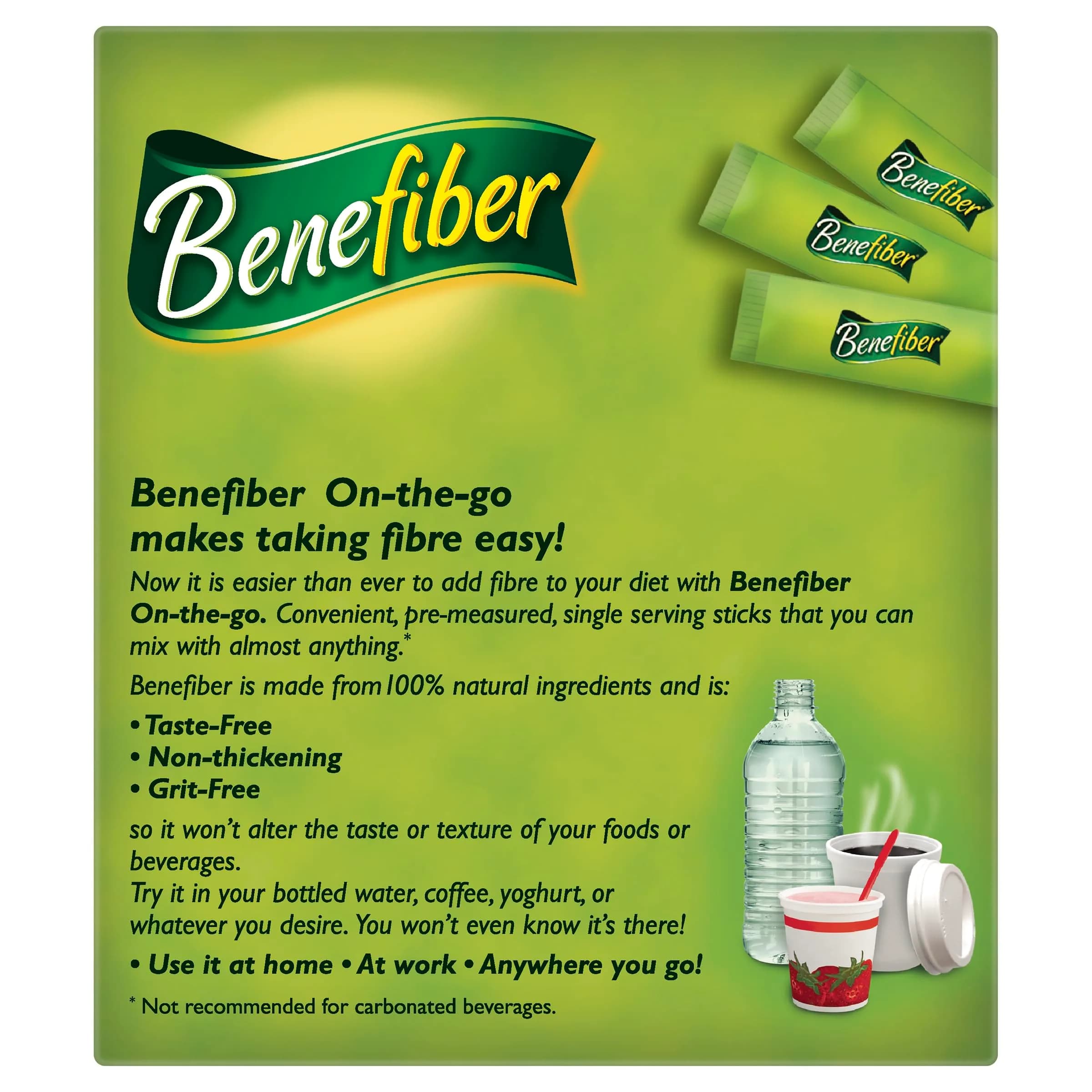 Benefiber Natural Fibre Supplement On-The-Go Stick Packs, 28 Count | Digestive Health Prebiotic Fiber - view 3