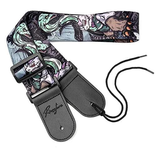 Rinastore Black Tortoise Guitar Strap 41-67" | Comfortable, Adjustable, Heavy-Duty Polyester thumbnail 6