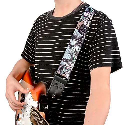 Rinastore Black Tortoise Guitar Strap 41-67" | Comfortable, Adjustable, Heavy-Duty Polyester thumbnail 7