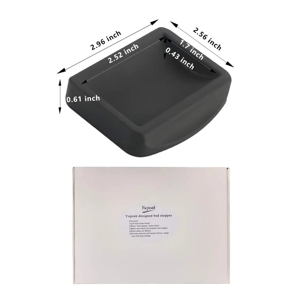 YupeaK Black Silicone Furniture & Bed Wheel Stoppers 6 Pack | Prevents Scratches & Sliding - view 7
