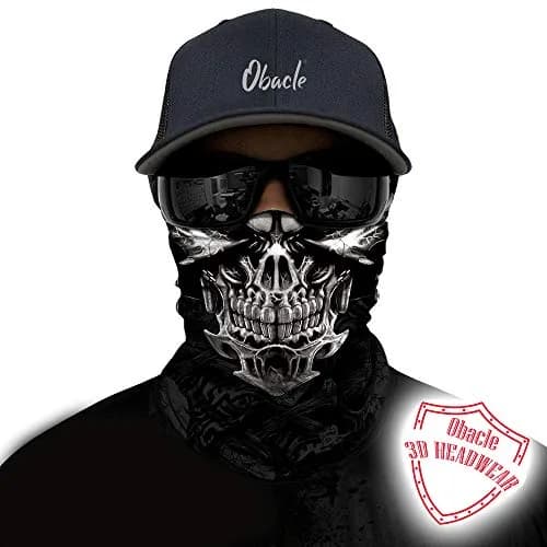 Obacle Skull Ugly Hole Face Half Face Mask - Seamless 3D Tube Bandana for Dust & Sun Protection - view 2