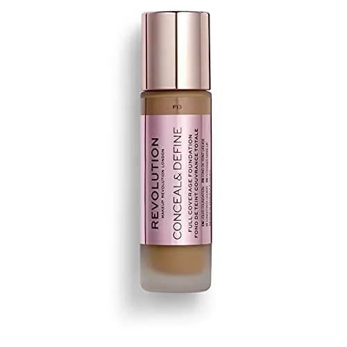 Revolution Beauty London Conceal and Define Foundation 0.7 Fl Oz | Full Coverage Matte Finish for Dark Skin Tones thumbnail 1