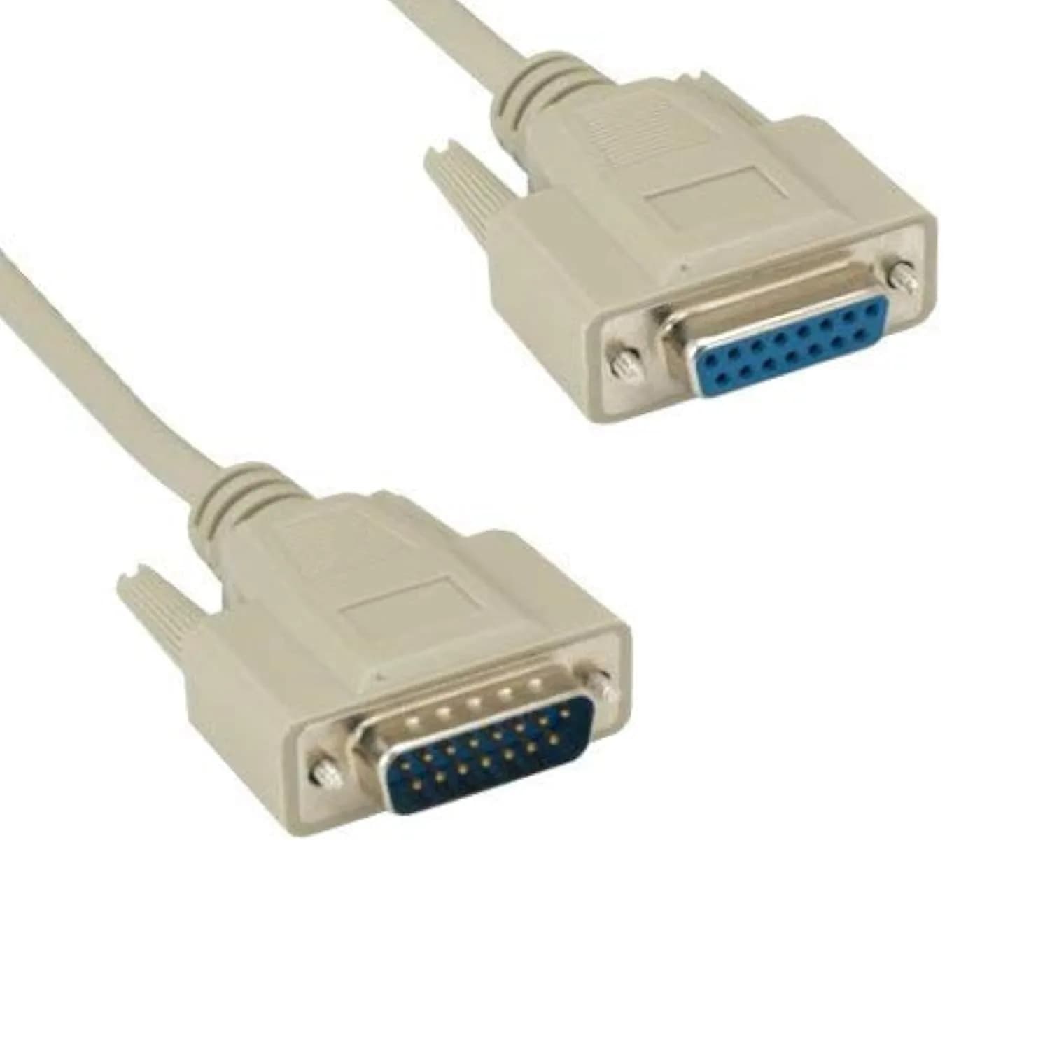 KENTEK 6 Feet FT DB15 Monitor Extension Cable 28 AWG Molded RS-232 D-Sub 15 Pin M/F for Video Display PC Game Joystick