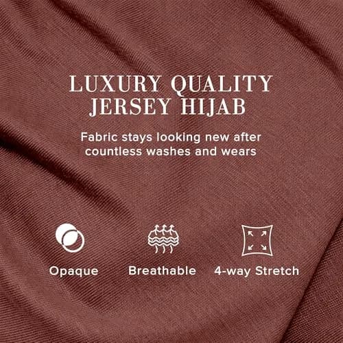 VOILE CHIC Premium Jersey Hijab Scarf for Women - Mocha | 4-Way Stretch, Soft & Non-Slip (70-120 chars) thumbnail 5